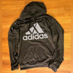 Adidas men's logo hoodie charcoal gray excellent condition small S